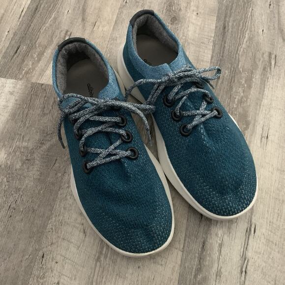 Allbirds TD Tree Dasher Mens Size 12 Teal Knit Running Athletic Shoes Sneaker